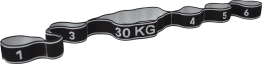 Bande élastique fitness force 30 noir/blanc