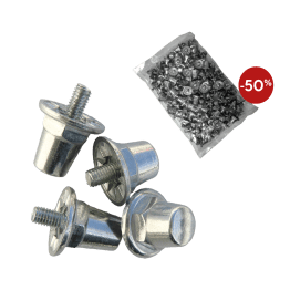 Crampons cylindriques Alu (Sachet de 100 crampons alu / 16 mm)